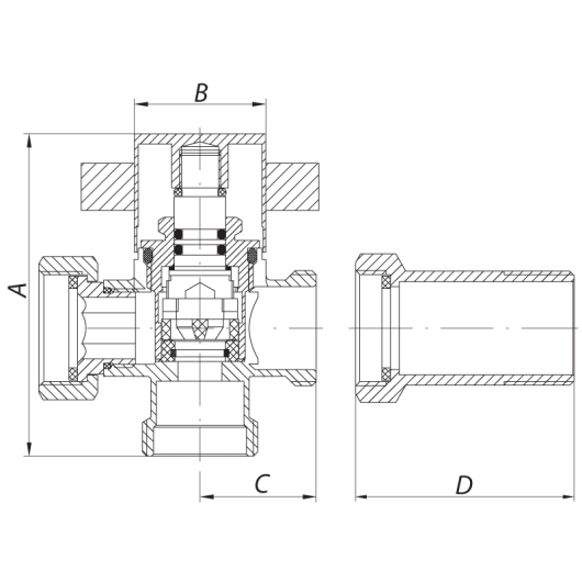 Кран трехходовой 3/4x3/4x3/4 Koer KR.520 (KR0110) купить в САНН Одесса