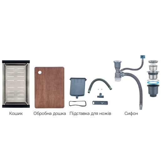 Мойка из нерж. стали MIXXUS PREMIUM MH7545-SET-05 MICRO DECOR NANO-SILVER (3.0/0.8) комплект (Цвет нерж) (MX9635) купить в САНН Одесса, изображение 3