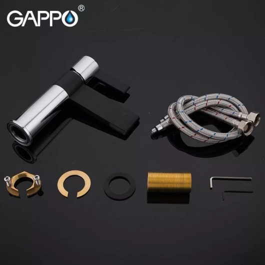 Смеситель для умивальника GAPPO G1081, черный/хром купить в САНН Одесса, изображение 3