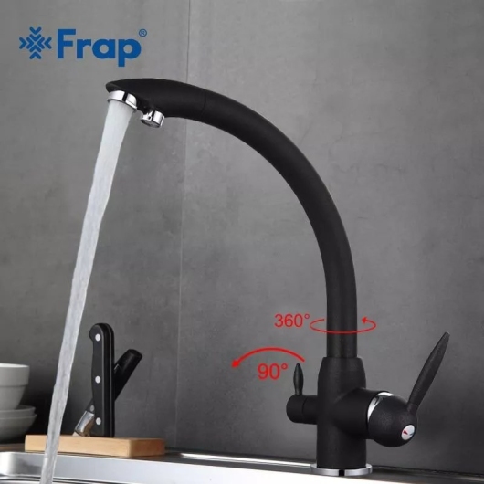 Смеситель для кухні на дві води Frap F4399-7, черный купить в САНН Одесса, изображение 3