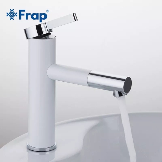 Смеситель для умивальника Frap F1052-14 високий, белый/хром купить в САНН Одесса, изображение 2