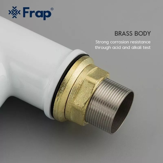 Смеситель для кухні Frap F4049 з гнучким виливом, белый/хром купить в САНН Одесса, изображение 4
