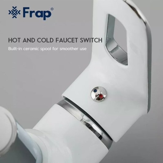 Смеситель для кухні Frap F4049 з гнучким виливом, белый/хром купить в САНН Одесса, изображение 3