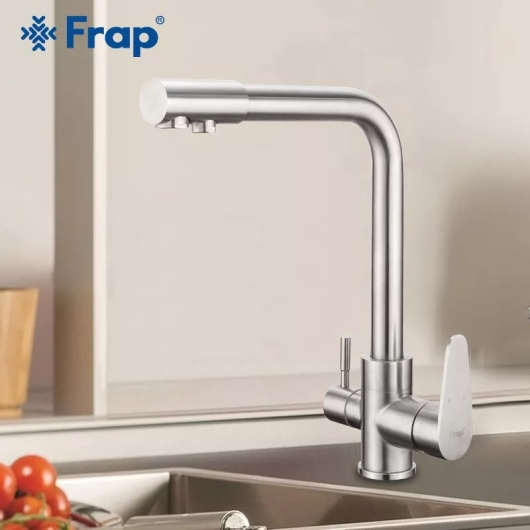 Смеситель для кухні на дві води Frap F4348, сатин купить в САНН Одесса, изображение 2