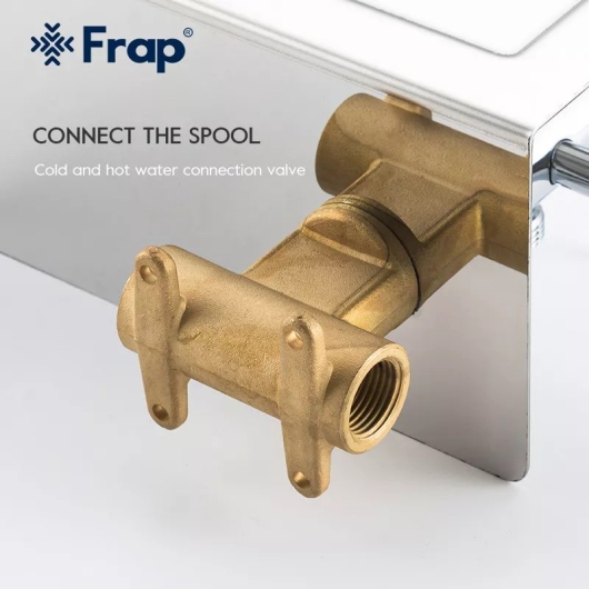 Гигиенический душ Frap F7516 з бумагодержательем та поличкою, хром купить в САНН Одесса, изображение 4