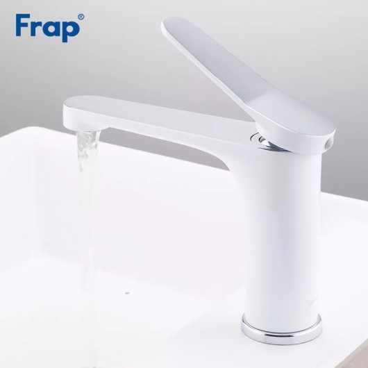Смеситель для умивальника Frap F1045, белый/хром купить в САНН Одесса, изображение 3