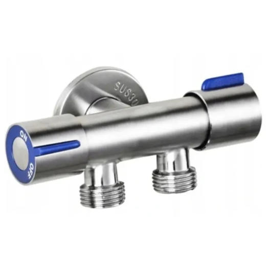 Кран для подключения сантехприборов MIXXUS VAL-11-1/2x1/2x1/2 из нерж. стали SUS304 (Цвет синий) (MI6219) купить в САНН Одесса