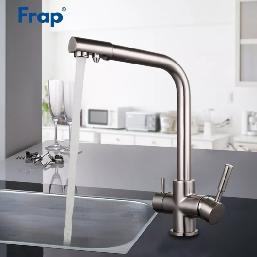 Смеситель для кухні Frap F4352-5 на дві води, сатин купить в САНН Одесса, изображение 2