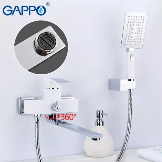 Смеситель для ванни GAPPO G2207-7, белый/хром купить в САНН Одесса, изображение 3