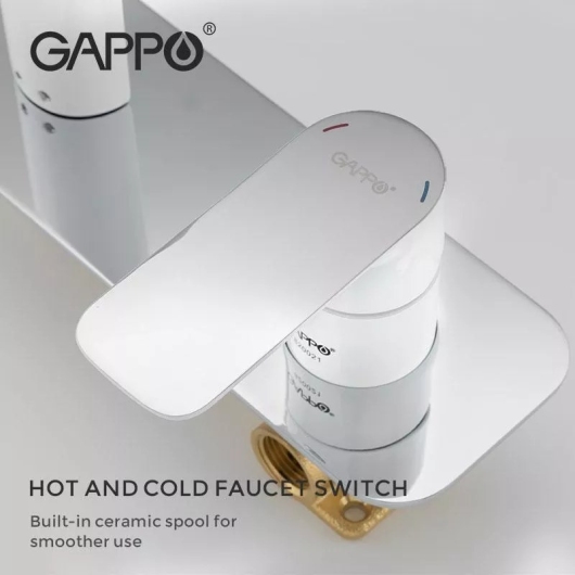 Смеситель для умивальника GAPPO G1048-22, белый/хром купить в САНН Одесса, изображение 3