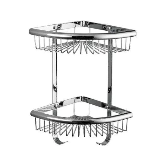 Полиця кутова Frap F352-1, 2-х ярусна, 240х320 мм, нержавіюча сталь, хром купить в САНН Одесса