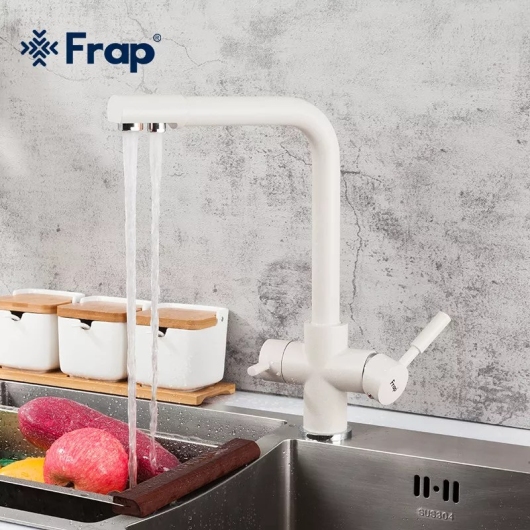 Смеситель для кухні Frap F4352-24 на дві води, белый купить в САНН Одесса, изображение 4