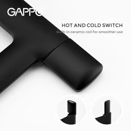 Смеситель для умивальника GAPPO G1052-86, черный купить в САНН Одесса, изображение 2