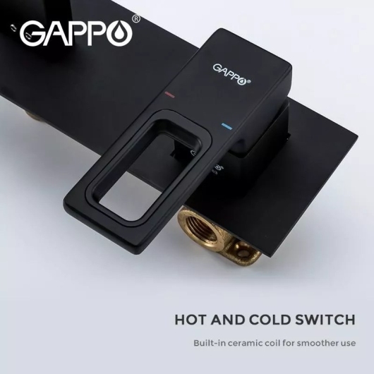 Смеситель для умивальника GAPPO G1017-16, черный купить в САНН Одесса, изображение 3