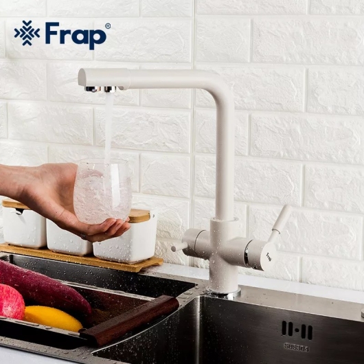 Смеситель для кухні Frap F4352-24 на дві води, белый купить в САНН Одесса, изображение 3