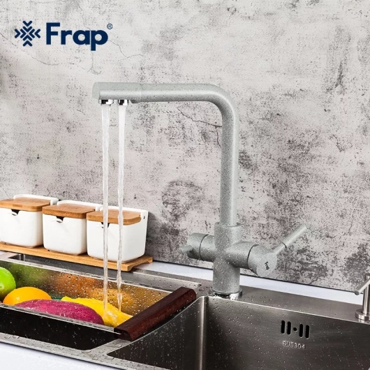 Смеситель для кухні Frap F4352-22 на дві води, сірий купить в САНН Одесса, изображение 4