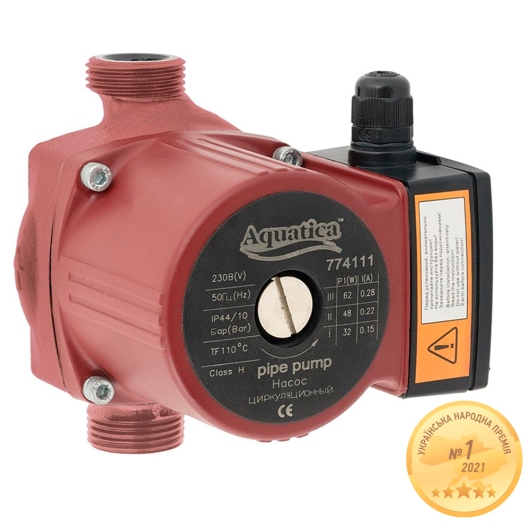 Насос циркуляционный 130Вт Hmax 7м Qmax 87л/мин Ø2" 180мм + гайки Ø1¼" AQUATICA (774140) купить в САНН Одесса