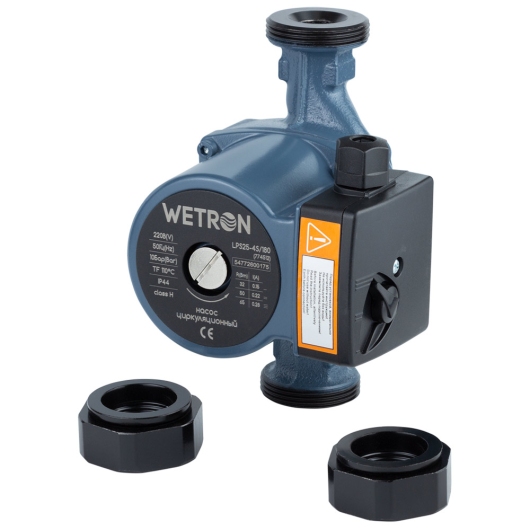Насос циркуляционный 65Вт Hmax 4м Qmax 63л/мин Ø1 1/2" 180мм + гайки Ø1" WETRON (774512) купить в САНН Одесса, изображение 5