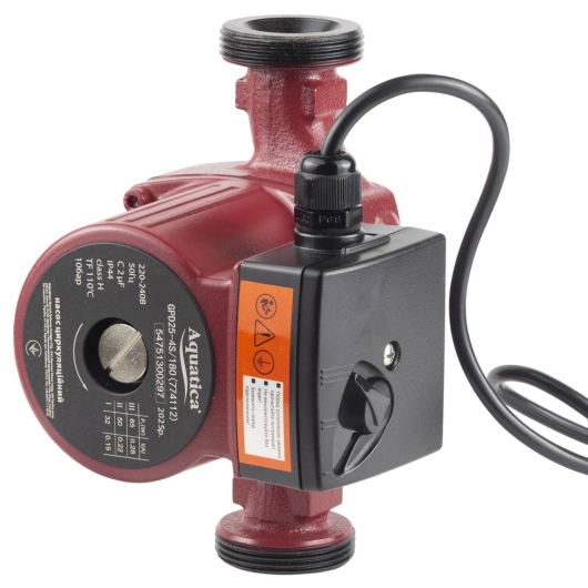 Насос циркуляционный 65Вт Hmax 4м Qmax 63л/мин Ø1½" 180мм+гайки Ø1" AQUATICA (774112) купить в САНН Одесса, изображение 2
