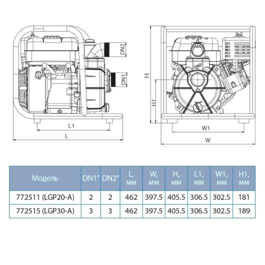 Мотопомпа 6.5 к.с. Hmax 30м Qmax 60м³/год (4-х тактний) LEO LGP30-A (772515) купить в САНН Одесса, изображение 2