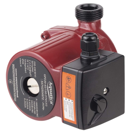 Насос циркуляционный 100Вт Hmax 6м Qmax 75л/мин Ø1" 130мм+гайки Ø¾" AQUATICA (774131) купить в САНН Одесса, изображение 3