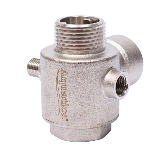 З"єднувач п'ятививідний +зворотний клапан 80мм M1"×F1"×F1"×M1/4"×F1/4" Silver 480г AQUATICA (779601) купить в САНН Одесса, изображение 3