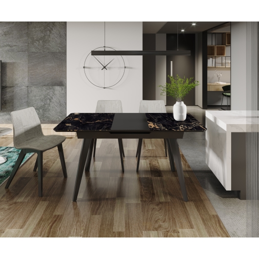 Стіл ДЕНВЕР 120(160)*80*76 RICHMOND BLACK (9mm)