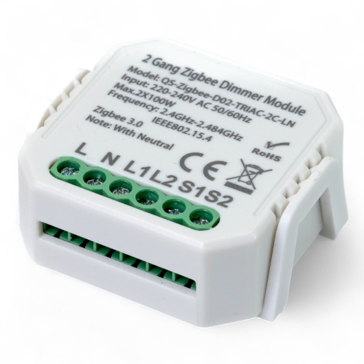 436121 Умный выключатель - регулятор Tervix Pro Line ZigBee Dimmer (2 клавиши) купить в САНН Одесса, изображение 2