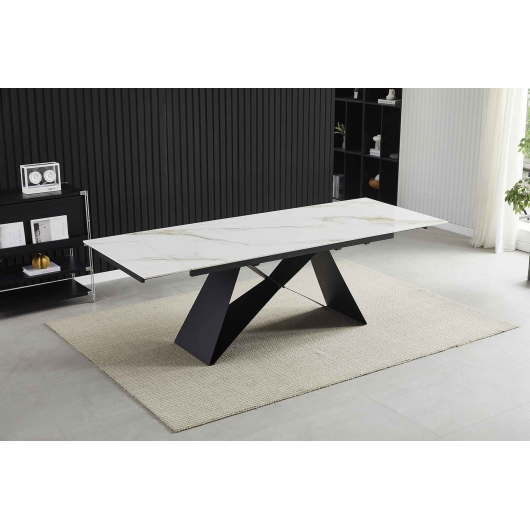 Обідній стіл OKT-2295 1800(2400)*900*760 Глянцеве покриття Kass gold white Hestia купить в САНН Одесса, изображение 5