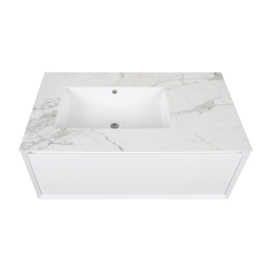 Тумба Latte 037 white-matt 100 см з умывальником Sence консольная купить в САНН Одесса, изображение 4