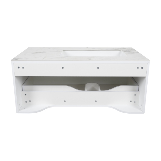 Тумба Latte 037 white-matt 100 см з умывальником Sence консольная купить в САНН Одесса, изображение 5