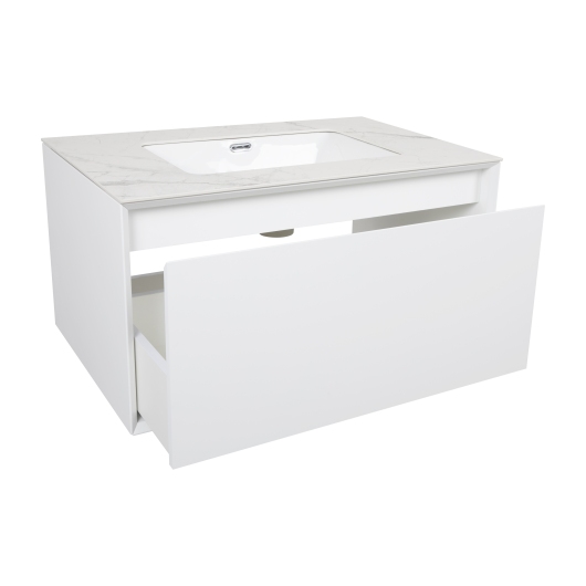 Тумба Latte 037 white-matt 80 см з умывальником Sence консольная купить в САНН Одесса, изображение 3