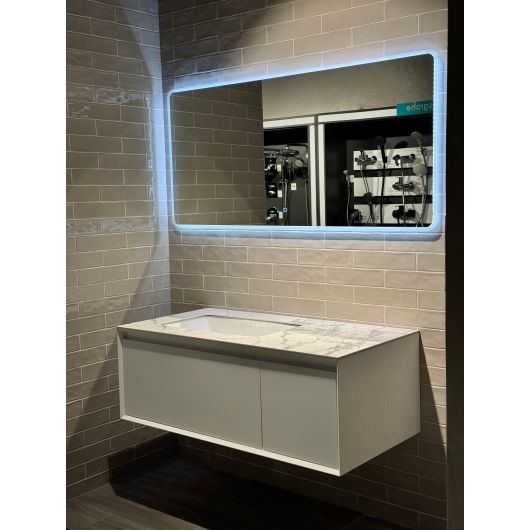 Тумба Latte 037 white-matt 120 см з умывальником Sence консольная купить в САНН Одесса, изображение 4