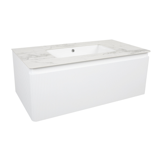 Тумба Quin 037 white-matt 100 см з умывальником Sence консольная купить в САНН Одесса