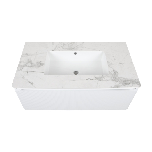 Тумба Quin 037 white-matt 100 см з умывальником Sence консольная купить в САНН Одесса, изображение 3