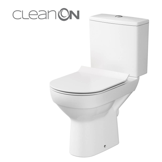 КОМПАКТ 604 CITY NEW CLEAN ON 011 3/5 З КРИШКОЮ СЛІМ ІЗ ДЮРОПЛАСТУ З ПЛАВНИМ ЗАКРИВАННЯМ І ФУНКЦІЄЮ ПРОСТОГО ЗНЯТТЯ ОДНІЄЮ КНОПКОЮ купить в САНН Одесса, изображение 2