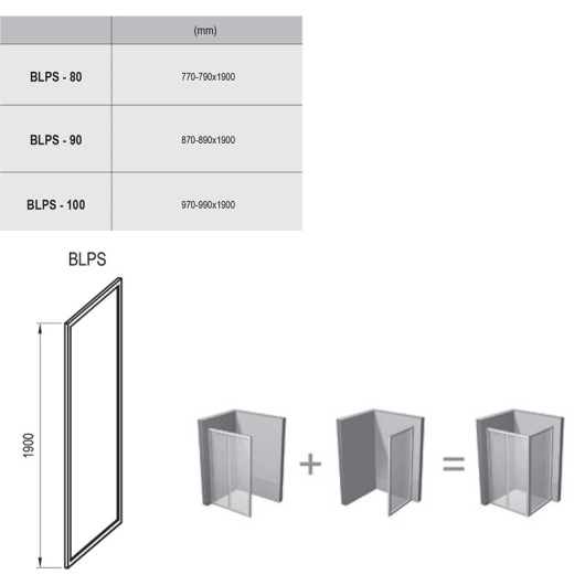 Нерухома стінка для душу BLPS- 80 Сатин GRAPE купить в САНН Одесса