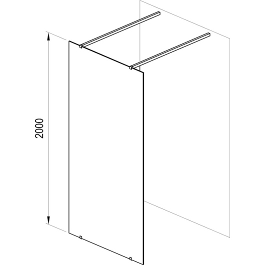 Нерухома стінка Walk In Free-120 v.200 Полір. алюм. Transparent купить в САНН Одесса
