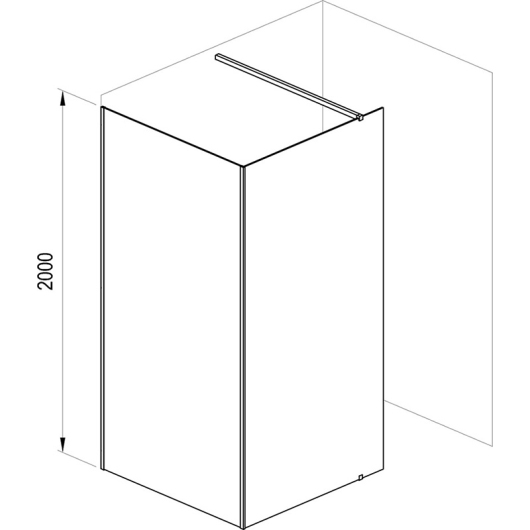 Нерухома стінка Walk In Corner-120/80 v.200 Полір. алюм. Transparent купить в САНН Одесса