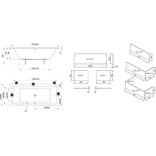 Ванна FORMY 01 SLIM 170 x 75 купить в САНН Одесса