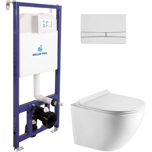 Инсталляция Koller Pool Dune 1200SL + Integro Cosmo White панель смыва + подвесной унитаз Round SMART купить в САНН Одесса