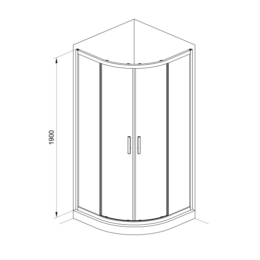 R90RCB Душева кабина ROUND полукругла чорна 900x900x1900 мм скло прозоре купить в САНН Одесса, изображение 3
