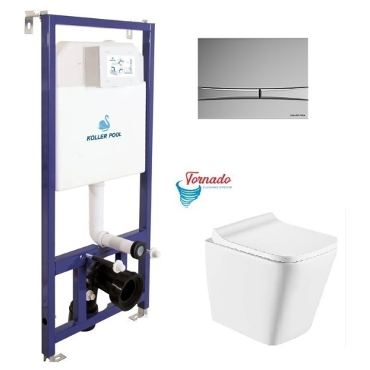Инсталляция Koller Pool Dune 1200SL + Integro Cosmo Chrome панель смыва + подвесной унитаз TrendTornado 3,0 купить в САНН Одесса