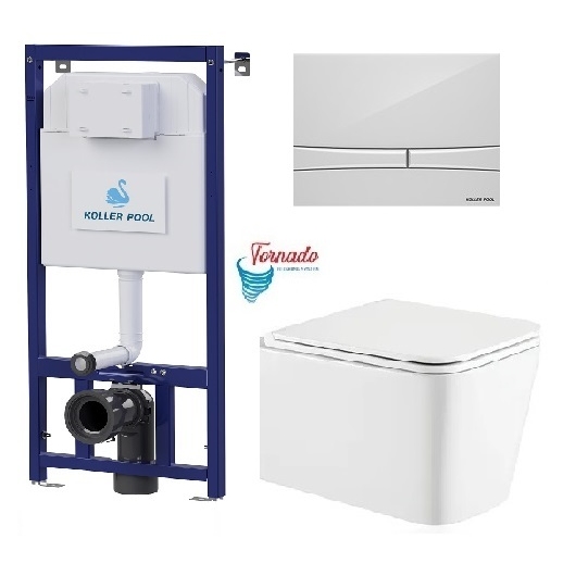Инсталляция Koller Pool Dune 1200SL + Integro Cosmo White панель смыва + подвесной унитаз Kvadro Tornado купить в САНН Одесса