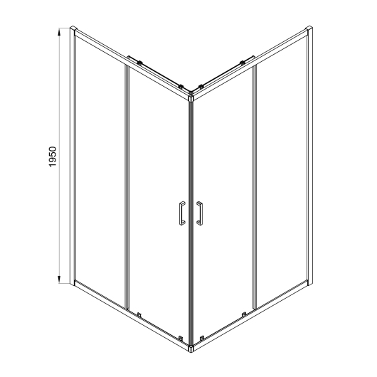 Душева кабина розсувна, квадратна Line CUBE 900*900мм, black matt, cкло 6мм прозоре купить в САНН Одесса, изображение 3