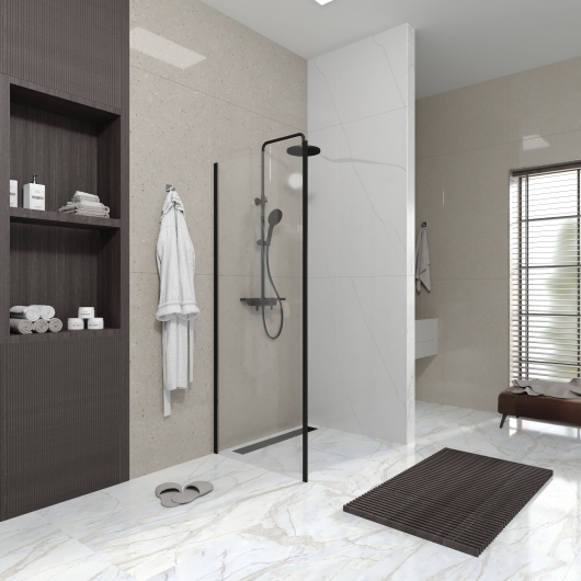 Бічна панель Line Pro 800мм, black matt, скло 6мм прозоре купить в САНН Одесса, изображение 2