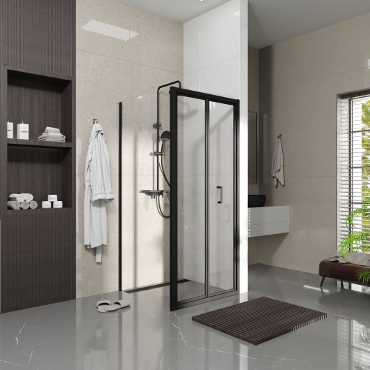 Бічна панель Line Pro 900мм, black matt, скло 6мм прозоре купить в САНН Одесса, изображение 3