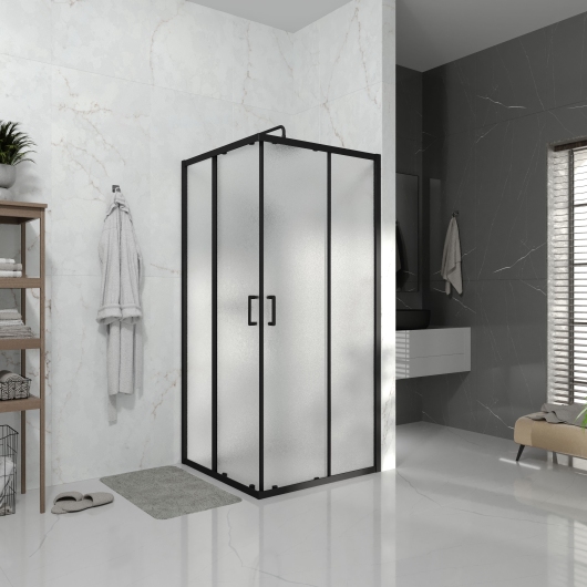 Душева кабина розсувна, квадратна Line CUBE 900*900мм, black matt, cкло 6мм grape купить в САНН Одесса, изображение 2