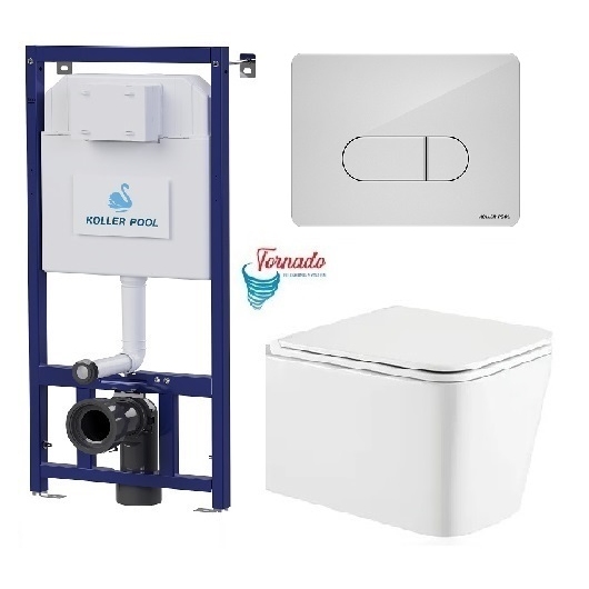 Инсталляция Koller Pool Dune 1200SL + Orion Cosmo White панель смыва + подвесной унитаз Kvadro з сидінням Soft-close ( змив Tornado ) купить в САНН Одесса