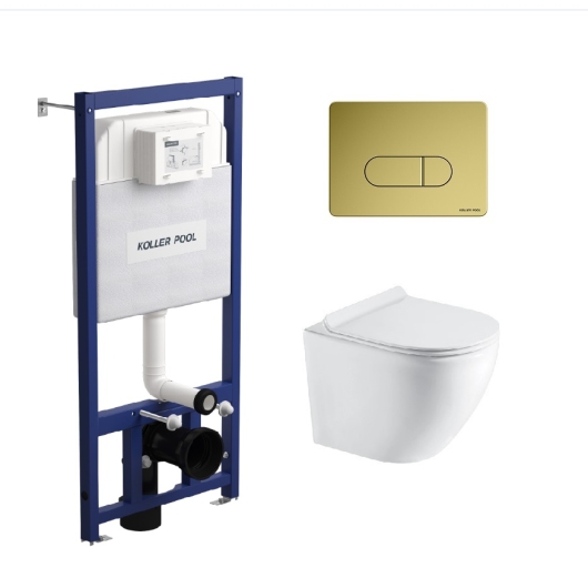 Инсталляция Koller Pool Dune 1200SL + Orion Cosmo Gold панель смыва + подвесной унитаз Round Smart з сидінням Soft-close ( змив Tornado 3,0 ) купить в САНН Одесса